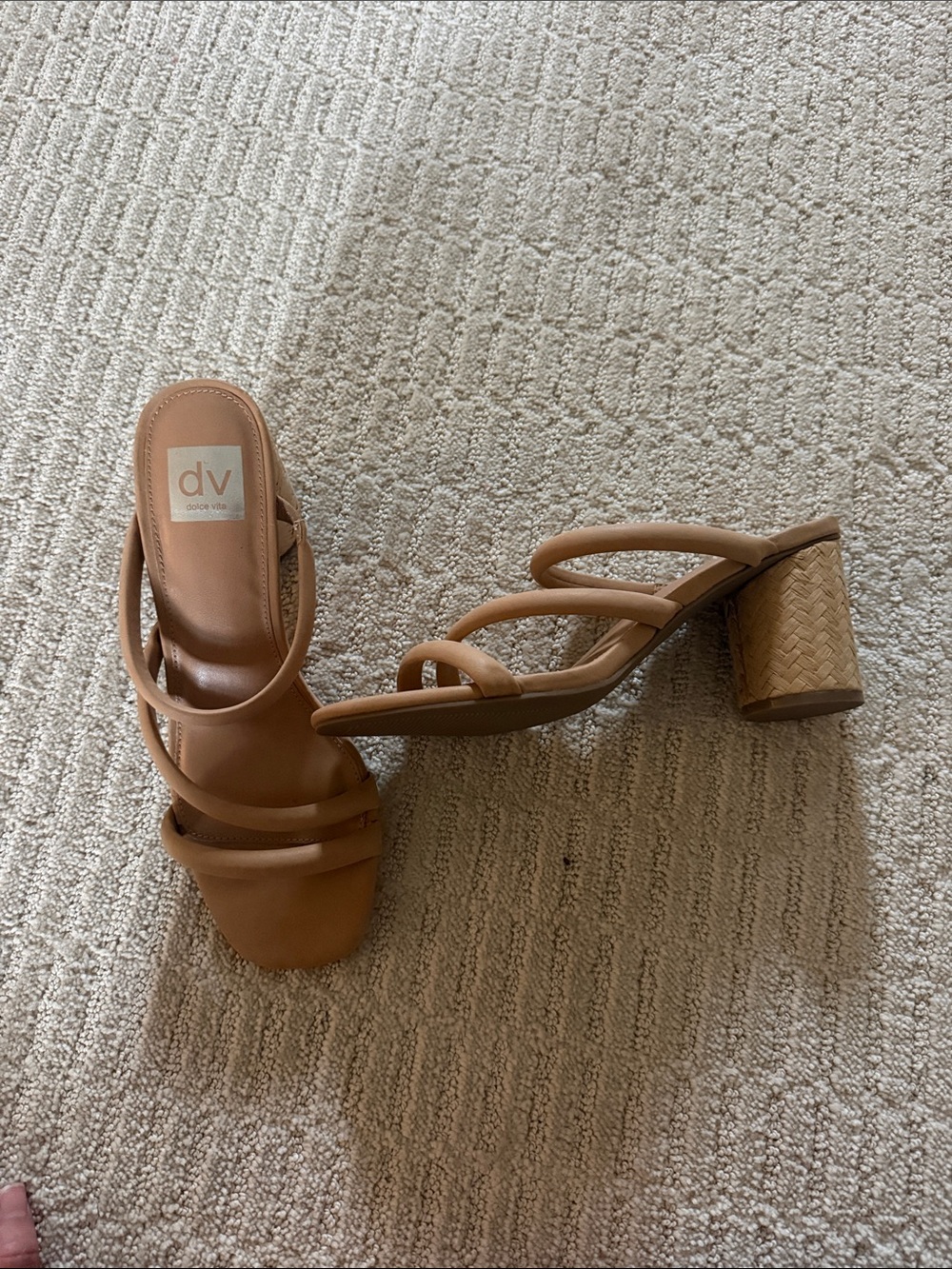 DV by Dolce Vita Cognac Strappy Block Heel Sandals